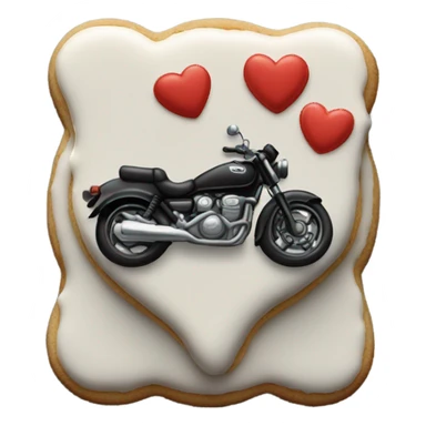 cookie heart with black motorbike  sticker