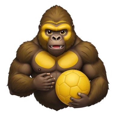 Gorilla with yellow kickball sticker
