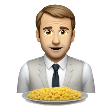 Macron qui mange un makrout sticker