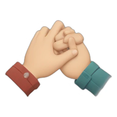 Two hands cracking each other's fingers horizontally, palms outwards and thumbs downwards sticker