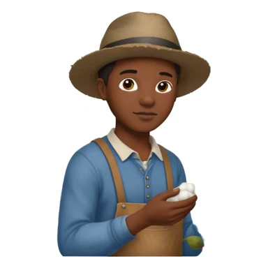 black character picking cotton sticker