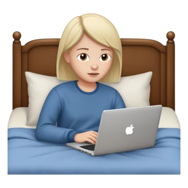 laptop working in bed sticker