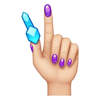 Glitter Roxo e Ciano Dedo apontando pro lado sticker