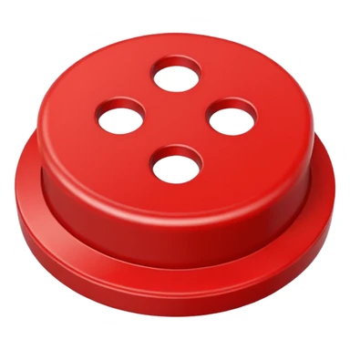 Red button with 4 holes and a red rim sticker