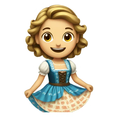 Happy girl spinning around with dirndl dress sticker