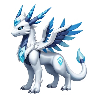 Kyurem-reshiram-Glaceon-dialga-suicune-hybrid, full body sticker