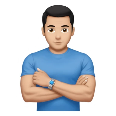 pretty bratz emoji of salman khan wearing a black tee, silver- blue bracelet, black hair sticker