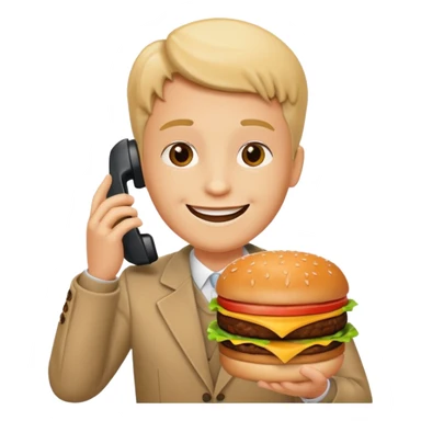 ordering a hamburguer on the phone sticker