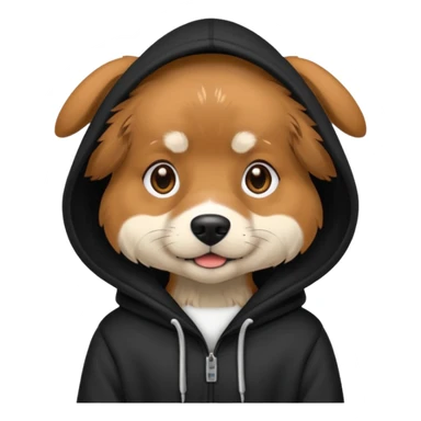 Dog wearing hoodie black  sticker