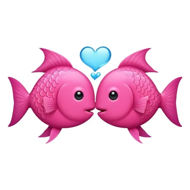 Create an emoji of two cute fish (Pisces symbol) making love. sticker