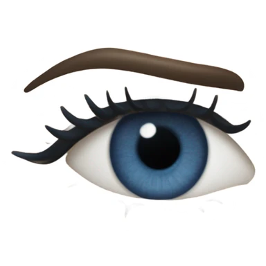realistic dark blue eye with eyelid and eyelashes sticker