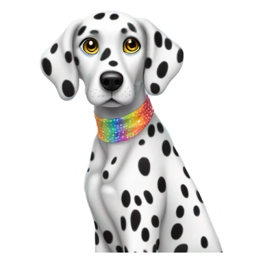 Lisa Frank Dalmatian with rainbow spots on fur sticker