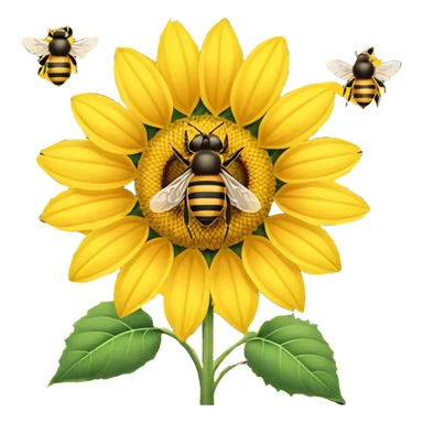  girasol y una aveja sticker