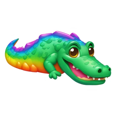 Lisa Frank rainbow cute alligator  sticker
