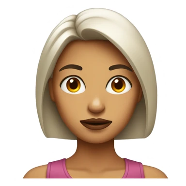 Woman with pout emoji sticker
