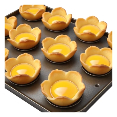 3D rendered authentic Hong Kong egg puffs (港式鸡蛋仔) being made in traditional iron mold, half-open showing bubble formation, golden batter, hyper-realistic texture sticker