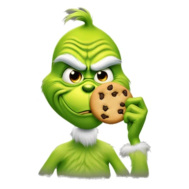 I want the grinch but has a bow ont he top of its head and is eating a cookie sticker