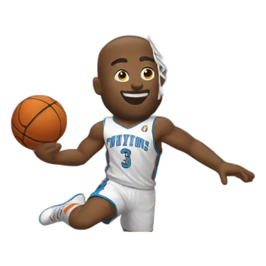 Un gars qui dunk au basket sticker