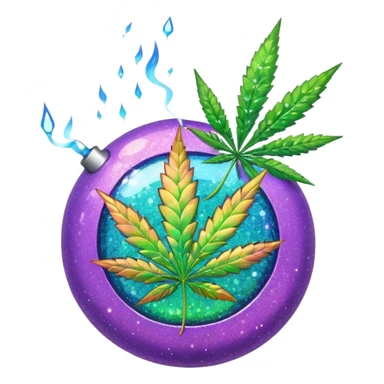 multicolor glitter bomb with weed sticker