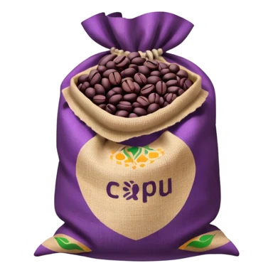 Bag of purple coffee beans sticker
