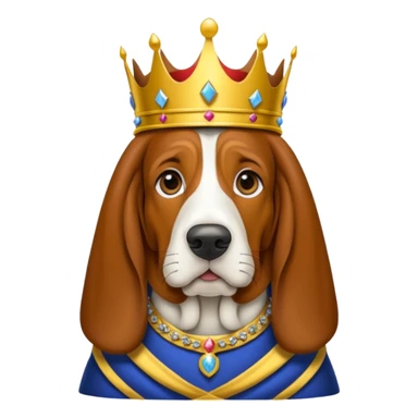 Basset Hound dressed as a king sticker