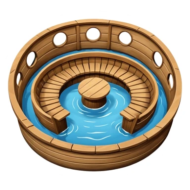 round boat with several seats around the perimeter sticker