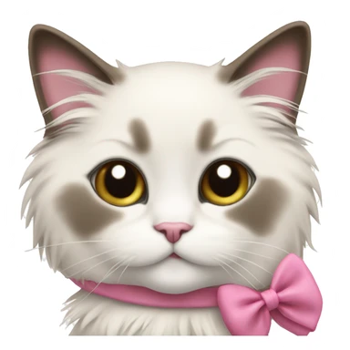 Ragdoll cat with a pink bow smiling cute sticker