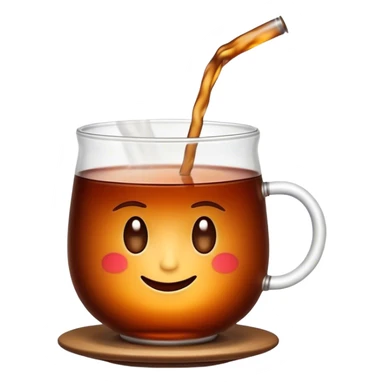Cinematic Realistic Turkish Tea Pop Culture Emoji, featuring an inviting portrayal of a steaming glass of Turkish tea rendered with rich textures and warm, convivial lighting. sticker
