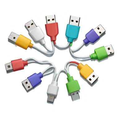 Bunch of unorganized charging cables sticker