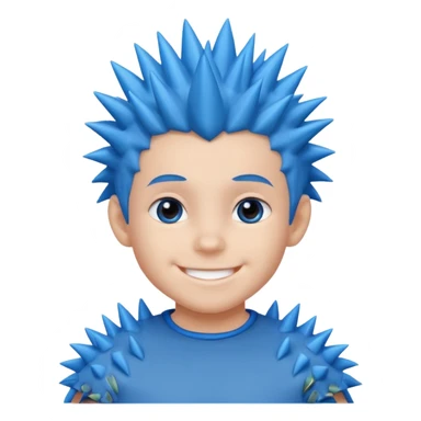 blue spiky haired kid  sticker