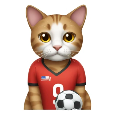 cat wearing a soccer jersey sticker