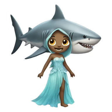shark with a fairy dress sticker