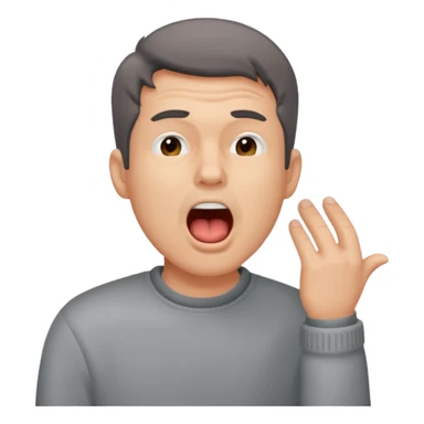 yawning  man in sweater sticker