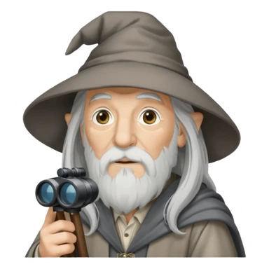 gandalf wizard watching in the binocular sticker