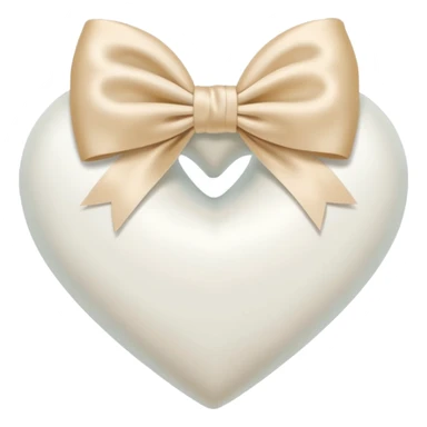 white heart with beige bow sticker