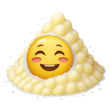 Happy emoji with a pile of salt sticker