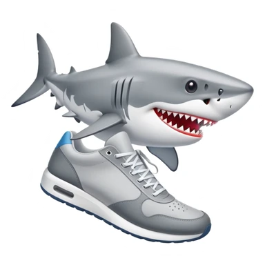 Shark whit snekers sticker