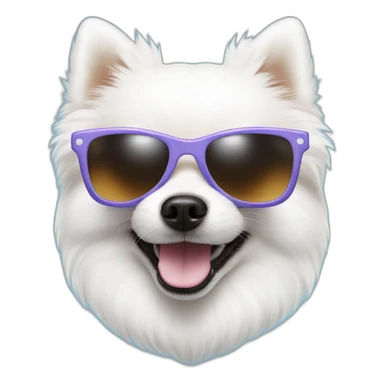 White Pomeranian with sunglasses sticker