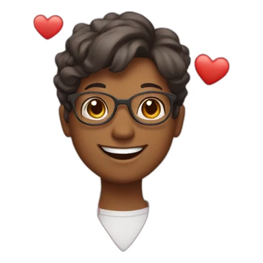 happy teacher with flowers and hearts sticker