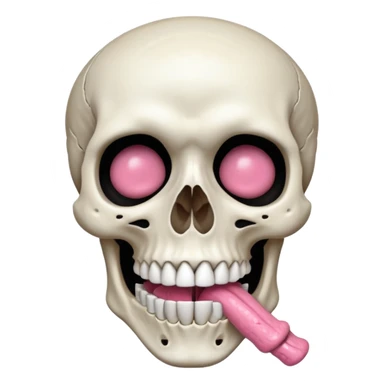 Skeleton with tounge out sticker