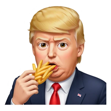 Trump eating French fries sticker