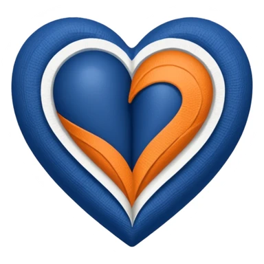 Half dark blue half orange heart split vertically, a white gauze bandage wrapped around the entire heart sticker