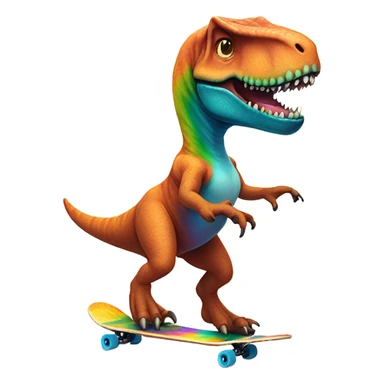 Trex on a skateboard wearing a tutu  sticker