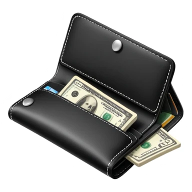 A wallet with money and financial bills, representing financial contribution sticker