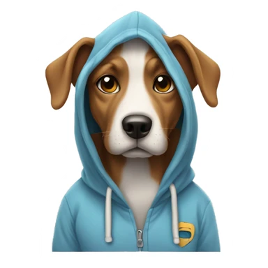 Dog wearing a hoddie  sticker
