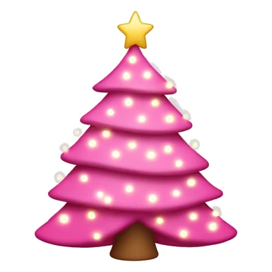 pink christmas tree with fairy lights sticker