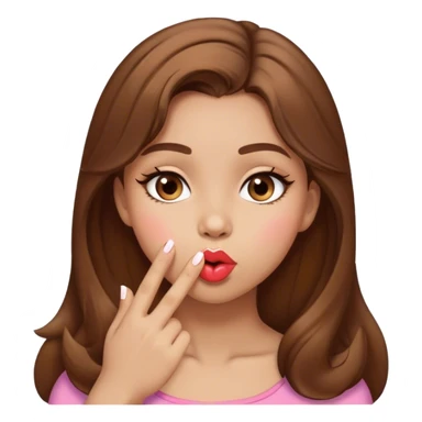 girl brown hair Blowing kisses  sticker
