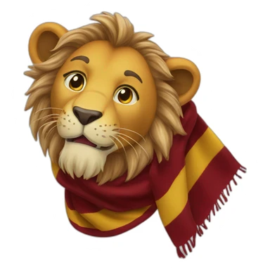 Roaring Gryffindor lion scarf hogwarts sticker