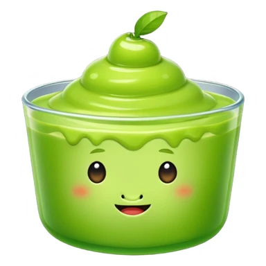 Green pudding emoji sticker