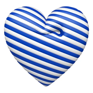 Royal blue and white striped heart sticker